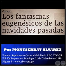 LOS FANTASMAS EUGENSICOS DE LAS NAVIDADES PASADAS - Por MONTSERRAT LVAREZ - Domingo, 22 de Diciembre de 2019